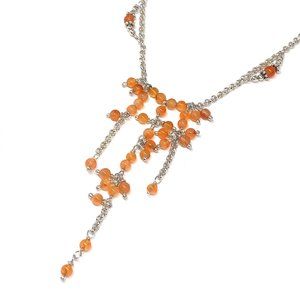 Chains & Necklaces | 17.5" Sterling Silver Rolo Chain Carnelian Bead Necklace